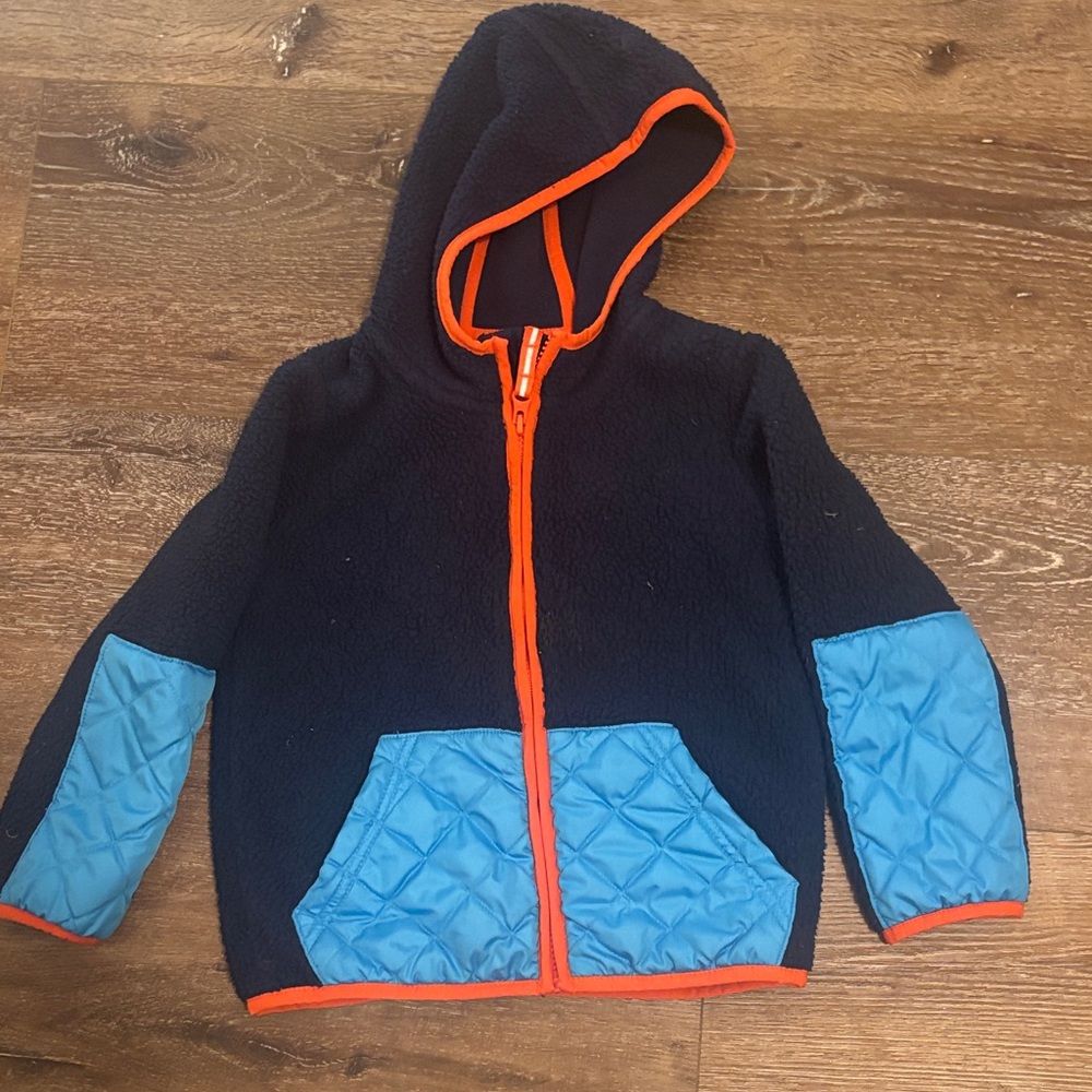 Kids' Navy and Orange Hooded Jacket